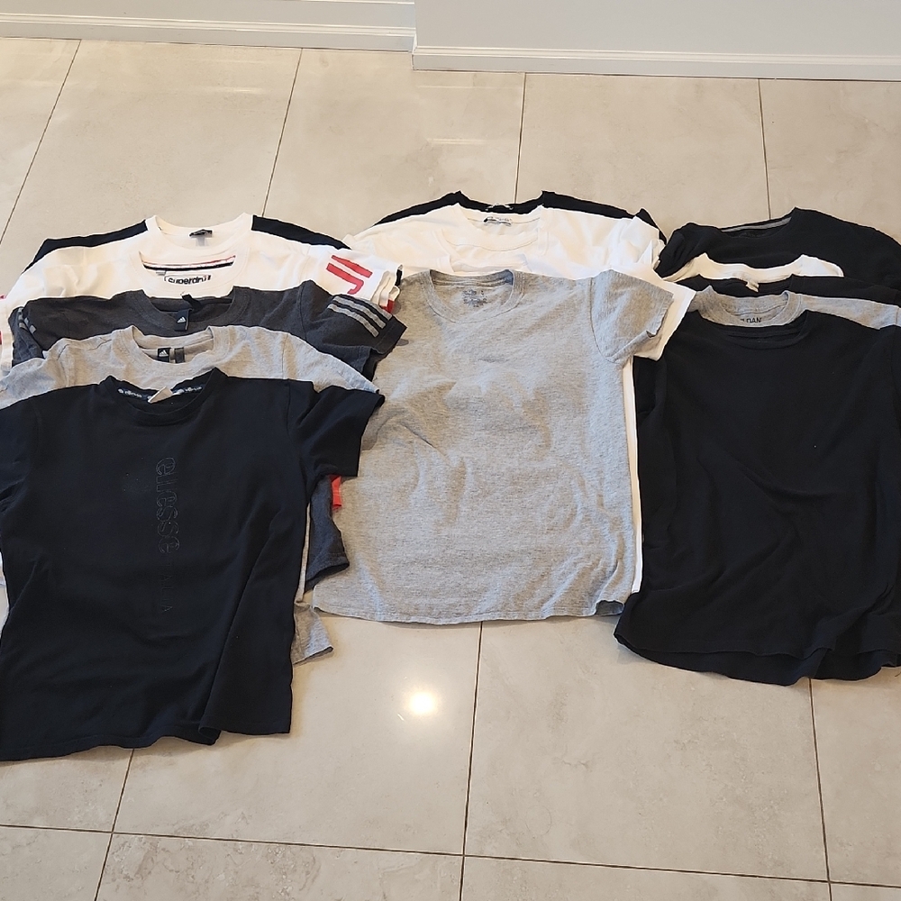 15 Tees for $25 - Adidas, superdry, diesel, etc size M Black, Grey, White